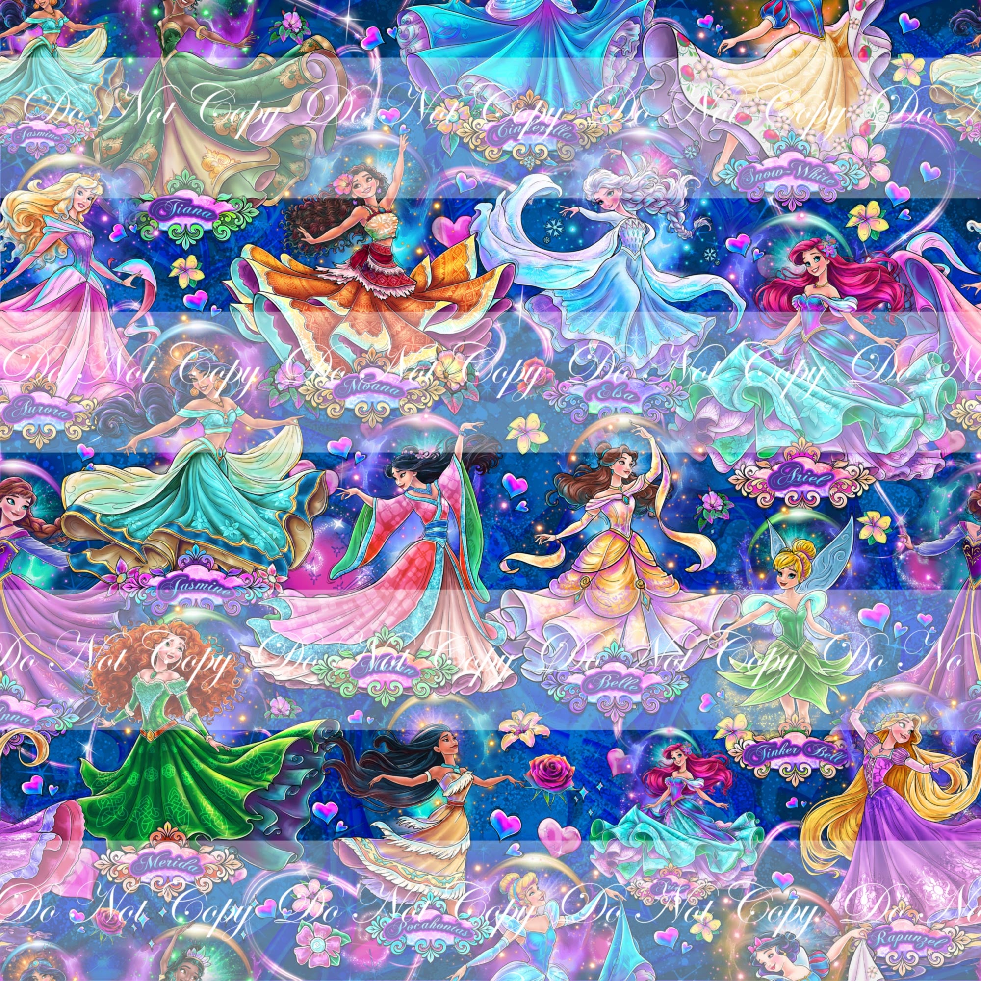 Preorder R67- Princesses Enchanted Tales- Main Print (Dark Blue ...