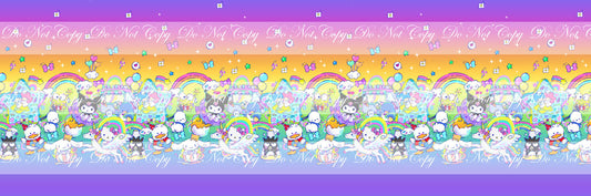 Retail R70  Harō Kiti-- Smooth and Textured Vinyl- Bag Making Border Roll - Rainbow