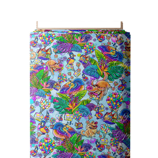 Retail R71-Adventures Awaits- Coordinate Main- Blue - Waterproof Canvas