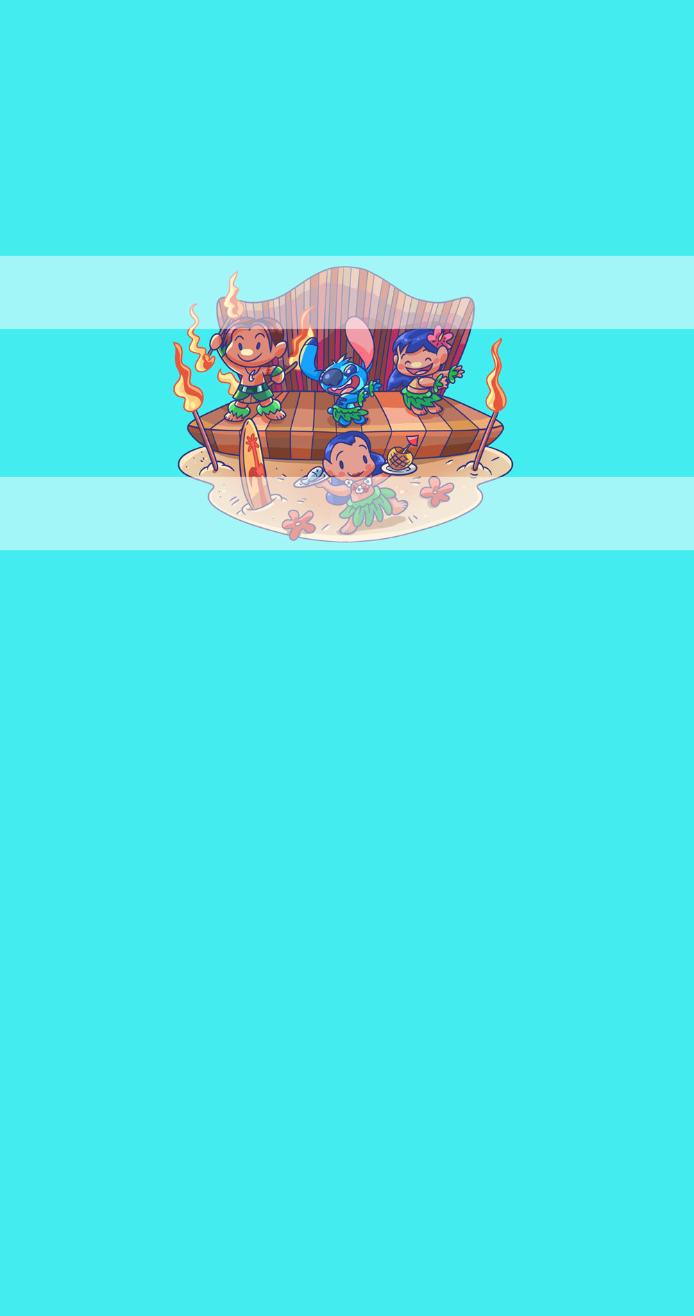 Preorder R71- Ohana Means Family- Big Island Panel - Child, Big kids, Adults)Dancing-Blue