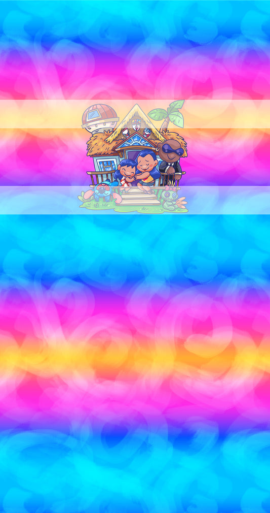 Preorder R71- Ohana Means Family- Big Island Panel - Child, Big kids, Adults)Casita-Pink/Blue