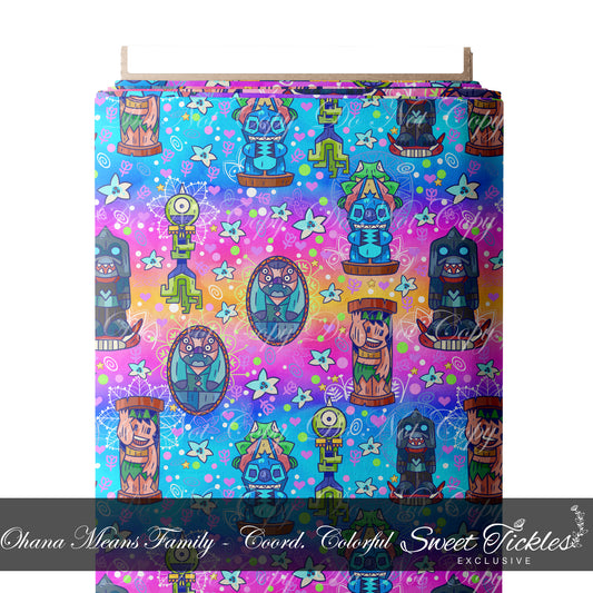 Preorder R71-Ohana Means Family- Tiki Coordinate Pink/Blue