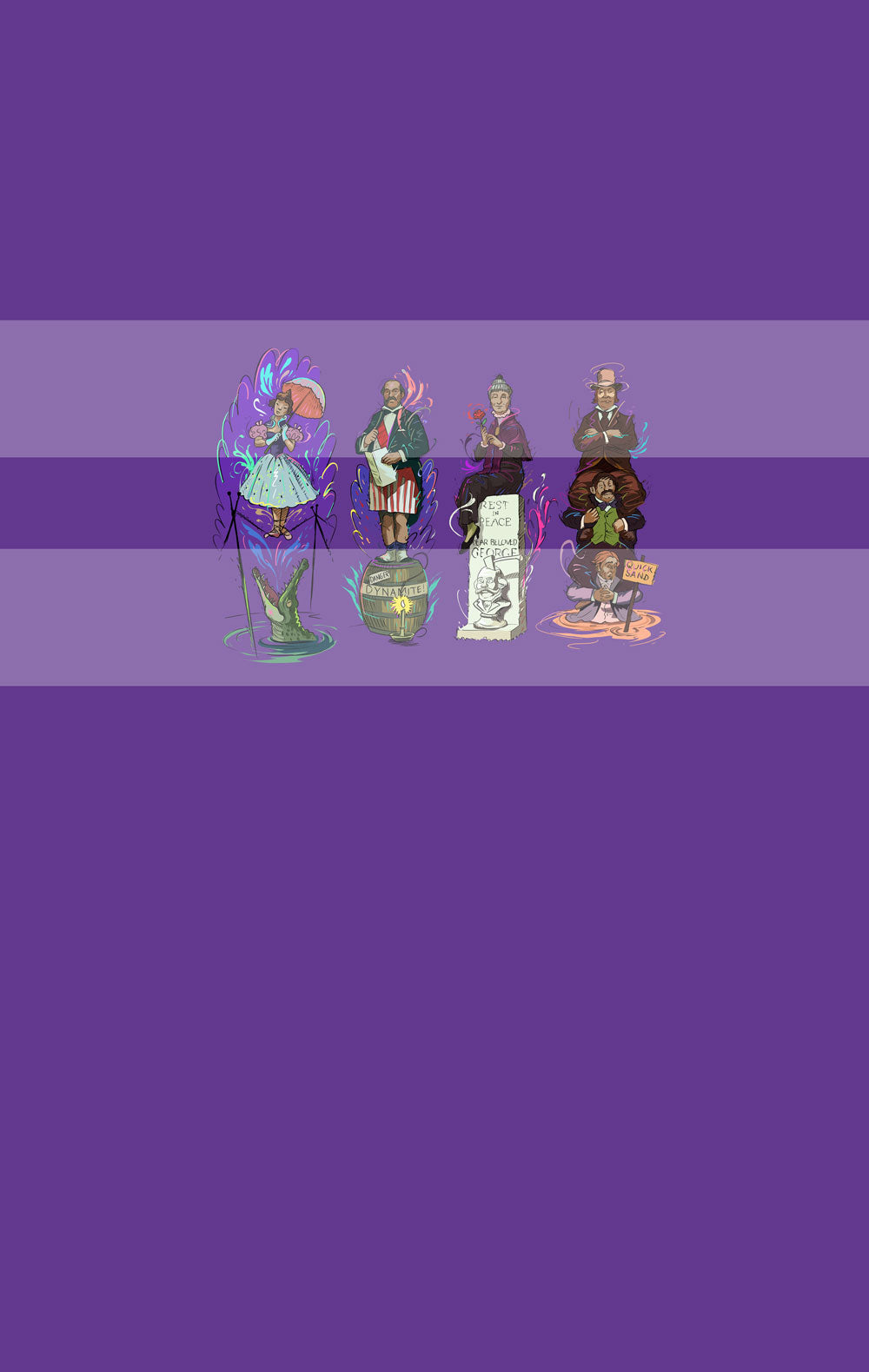 Preorder R73-Haunted Mansion- Panel - Child, Big kids, Adults)All Four- Purple