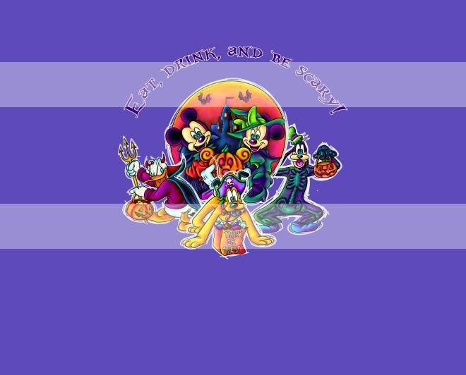 Preorder R73 Spooky Trick or Treat - Panel - Child, Big kids, Adults) Eat, Drink and Be Scary- Purple