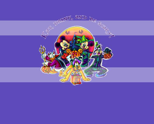 Preorder R73 Spooky Trick or Treat - Panel - Child, Big kids, Adults) Eat, Drink and Be Scary- Purple