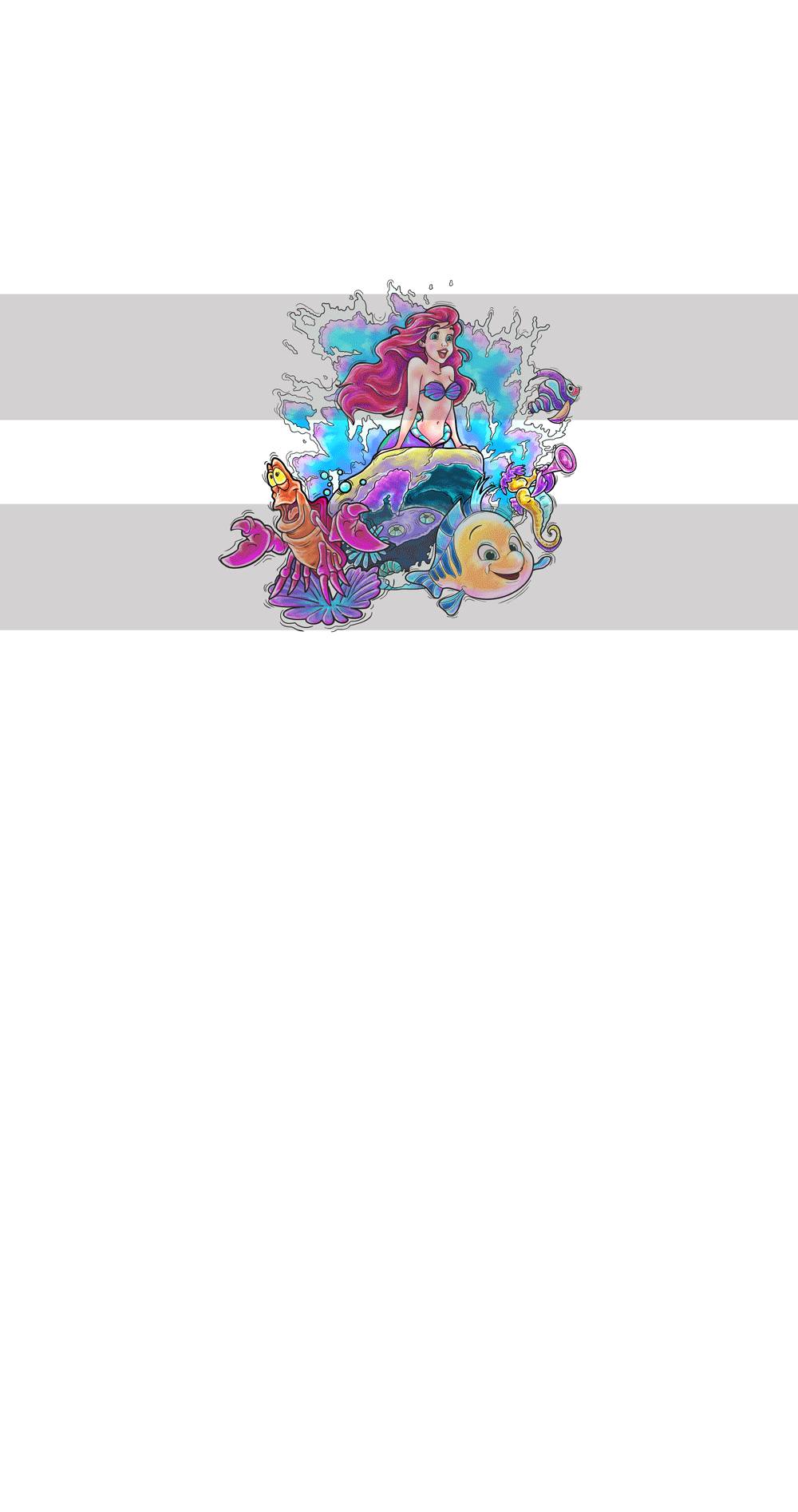 Preorder R81 -Red Haired Mermaid -  Panel  -Friends on Rock- White