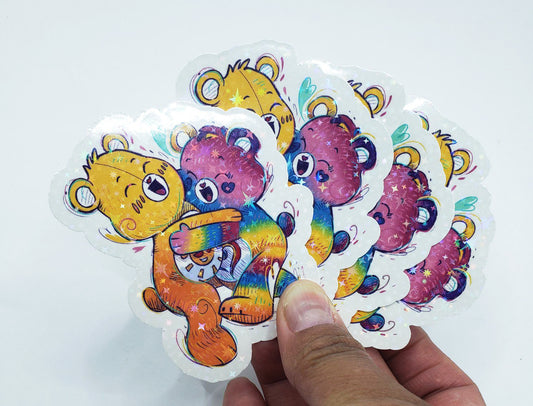 Classic January- Bear Sticker - Sparkles