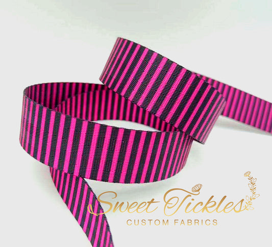 Retail Black and Pink Stripes - Seatbelt Webbing
