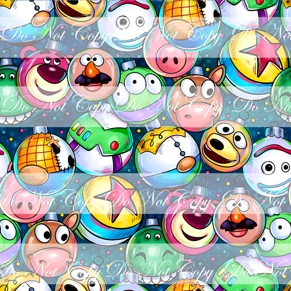 Retail R63- Merry Toyland-  Coordinate Balls - Cotton Woven