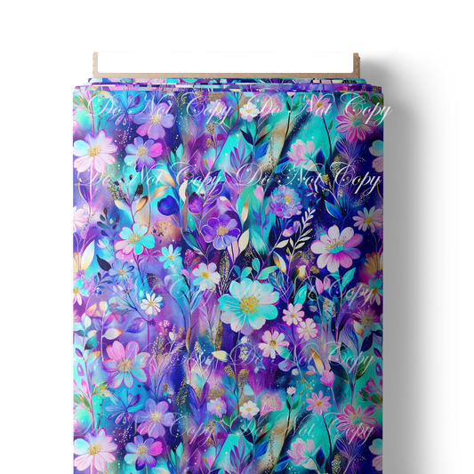 Preorder R83 - Dreamy Color _ Wildflowers Ditsy- Teal and Purple