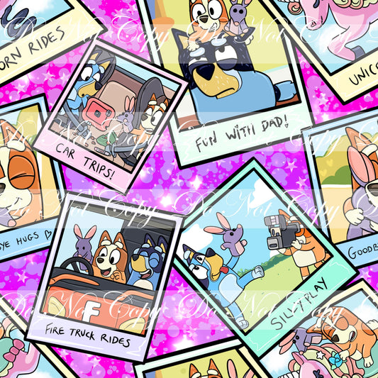 Preorder R52-  Heelers Memories - Main Print - Small Scale (Pink/Purple)