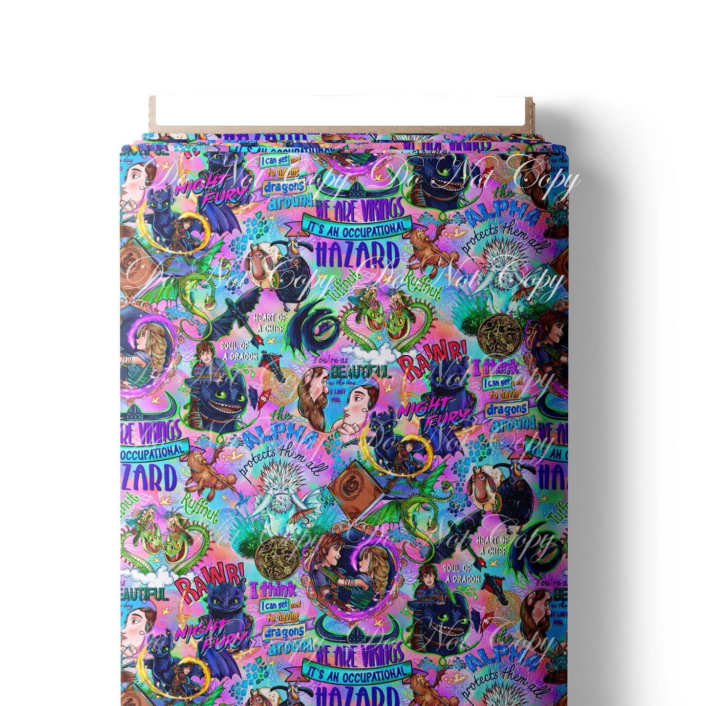 Preorder R75-Dragons and Vikings Main Print -Pink