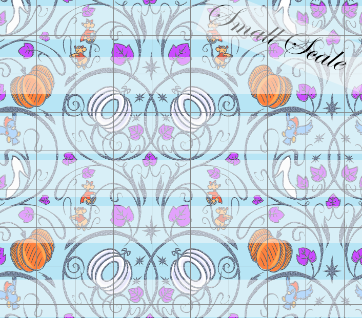 Preorder R58- Wish Wallpaper- Cinder- Main Light Blue - Cotton Spandex