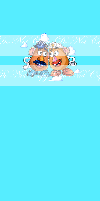 Preorder R65-  Andy's toys- Two Potatoes( Child, Big kids, Adults) (bright Blue)