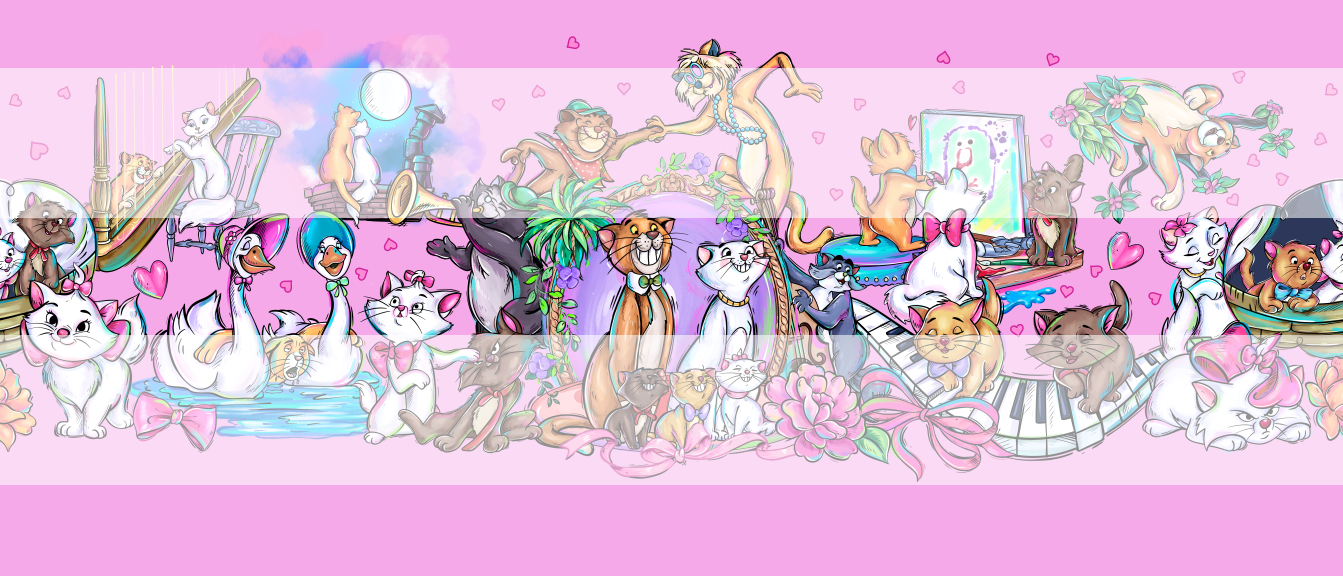 Preorder R65- Cat's World-Double Border Print-Pink