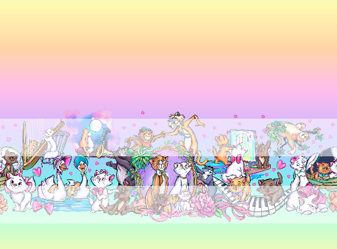 Preorder R65- Cat's World-Double Border Print- Pastel