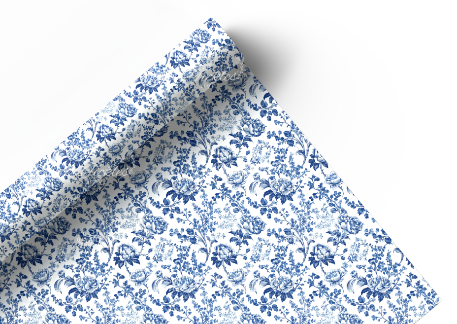 Preorder R77- Classic January- Chinoiserie Blue Flowers