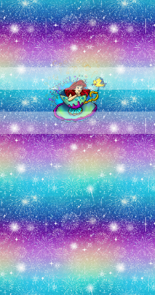 Preorder R81 -Magical Cup -Red Haired Mermaid-Soft Rainbow- Panels