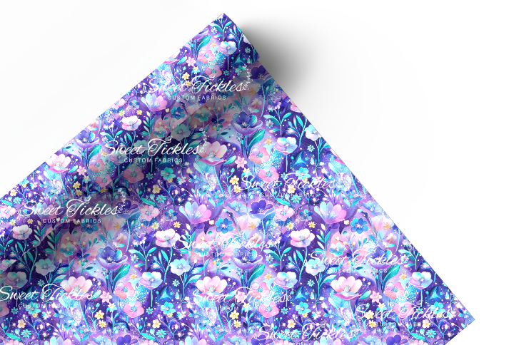 Preorder R82 - Summer Garden- Pink and Blue Flowers- Main Print Vinyl