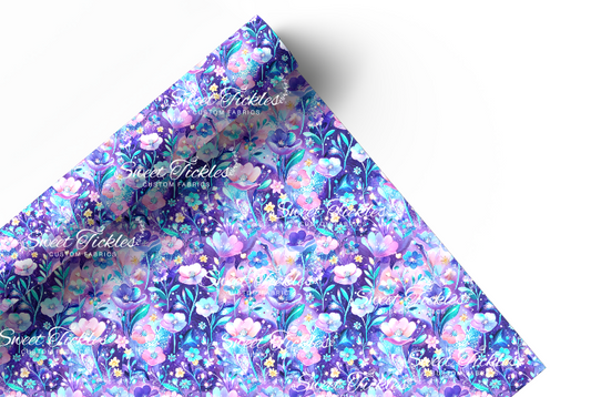 Preorder R82 - Summer Garden- Pink and Blue Flowers- Main Print Vinyl