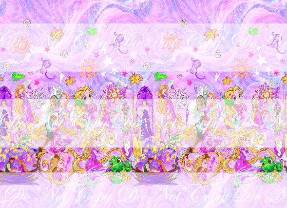 Preorder R83  The Magic Of The Golden Hair-Double Border Print- Light Purple