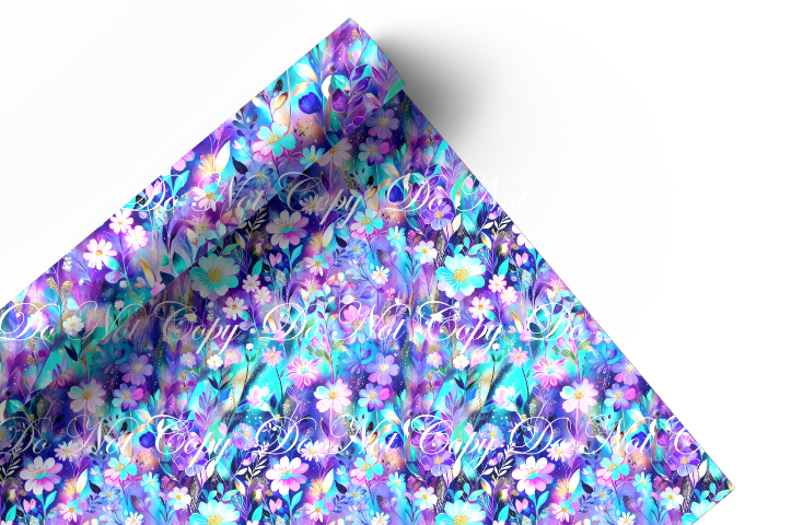 Preorder R83 - Dreamy Color _ Wildflowers Ditsy- Teal and Purple