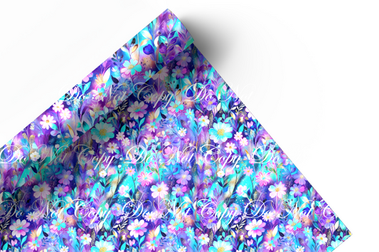 Preorder R83 - Dreamy Color _ Wildflowers Ditsy- Teal and Purple