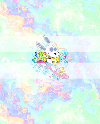 Preorder R84 -Snoopy Summer- Surfing With Sunglasses- Green/ Purple Panel