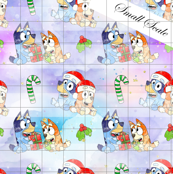 Preorder R63- Christmas Heelers Main Print -Purple