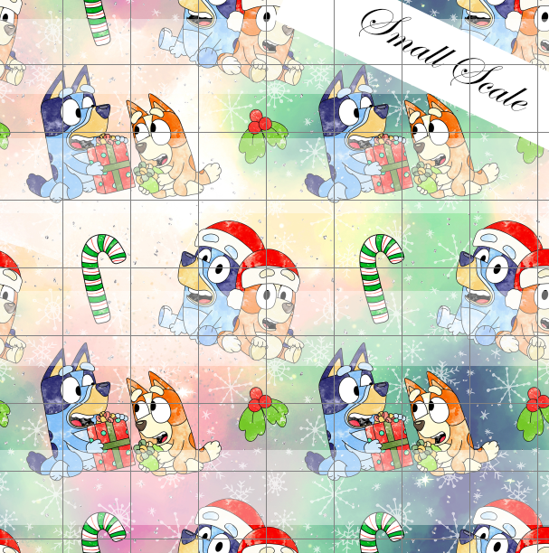 Preorder R63- Christmas Heelers Main Print - Pastel