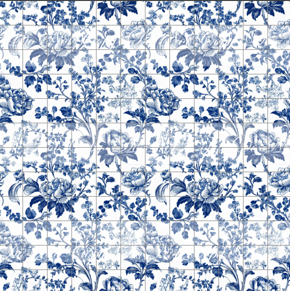 Preorder R77- Classic January- Chinoiserie Blue Flowers