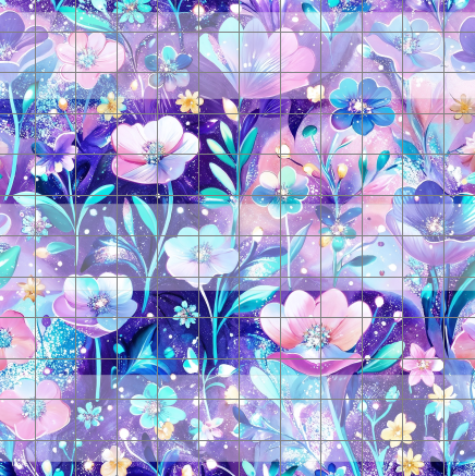 Preorder R82- Summer Garden- Pink and Blue Flowers Main Print