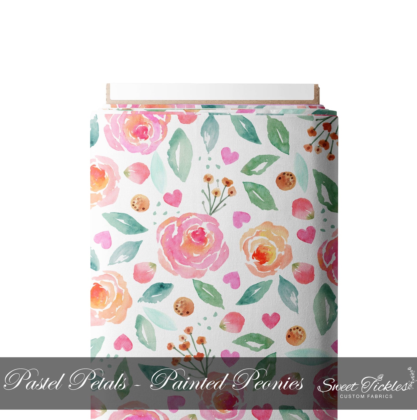 Retail R56- Pastel Petals - Painted Peonies - Cotton Spandex