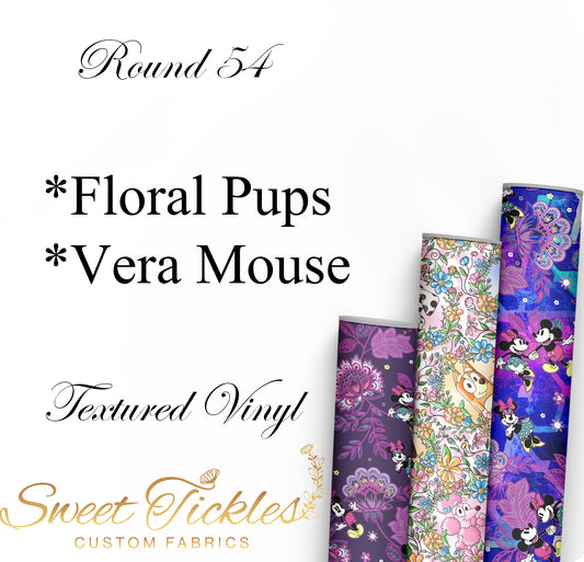 Retail -Vera Mouse/ Floral Pups  Vinyl/ Faux Leather