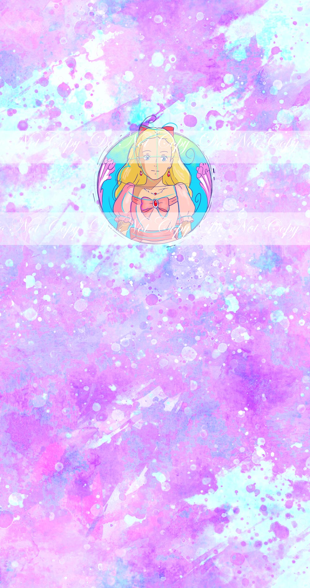 Preorder R57 -Anime Round  -(Yellow Hair Girl ) Purple Panel