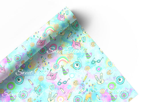 Preorder R59- Smooth and Textured Vinyl- The Piggy, The Elephant and The Birdie- Bright Blue Coord