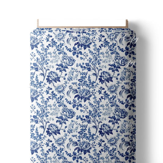 Preorder R77- Classic January- Chinoiserie Blue Flowers