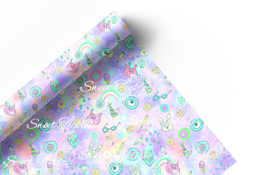 Preorder R59- Smooth and Textured Vinyl- The Piggy, The Elephant and The Birdie- Bright Purple Coord.