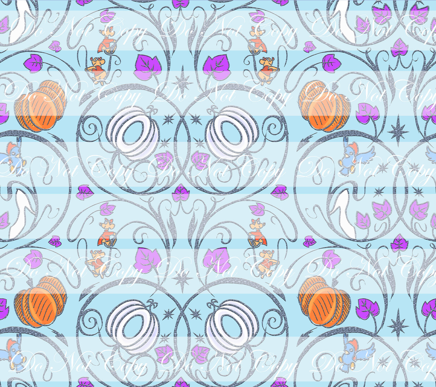 Preorder R58- Wish Wallpaper- Cinder- Main Light Blue - Cotton Spandex