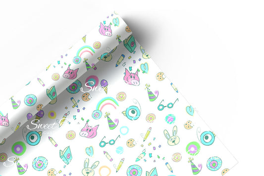 Preorder R59- Smooth and Textured Vinyl- The Piggy, The Elephant and The Birdie- Bright White Coord