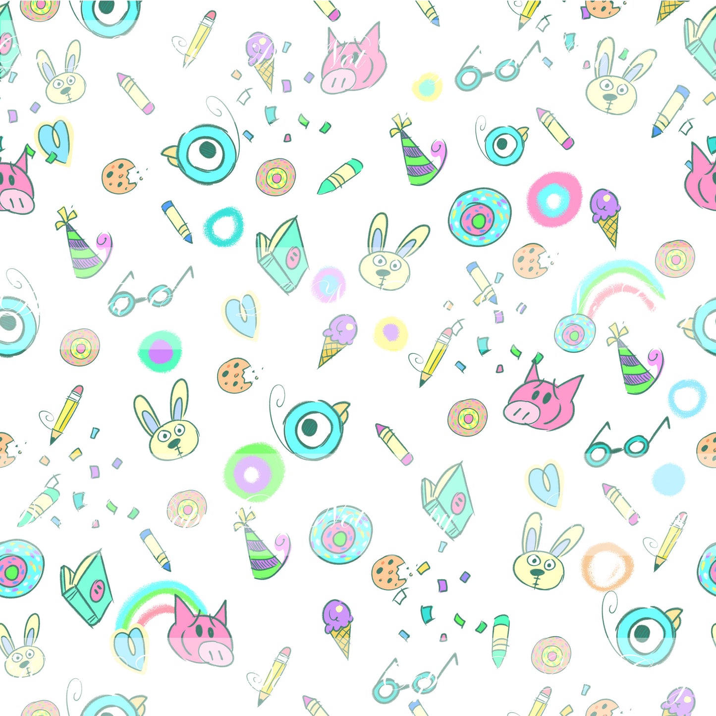 Retail R59- The Piggy, The Elephant and The Birdie- Coord. Bright- White - Sweet Luxe