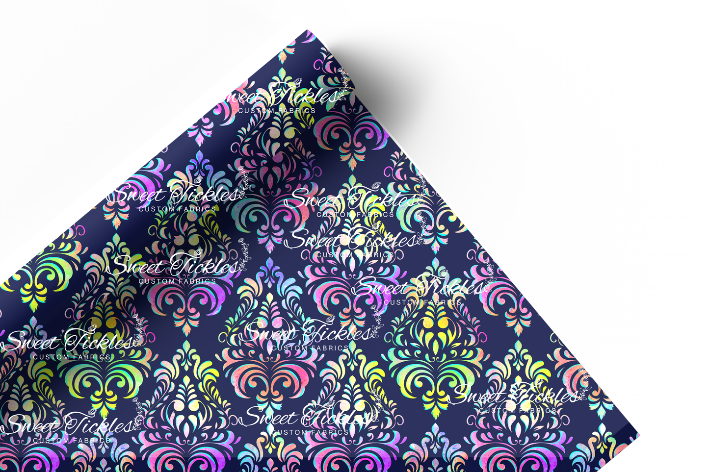 Preorder R79  Colorful Rainbow Black- Vinyl -  Damask Main Print
