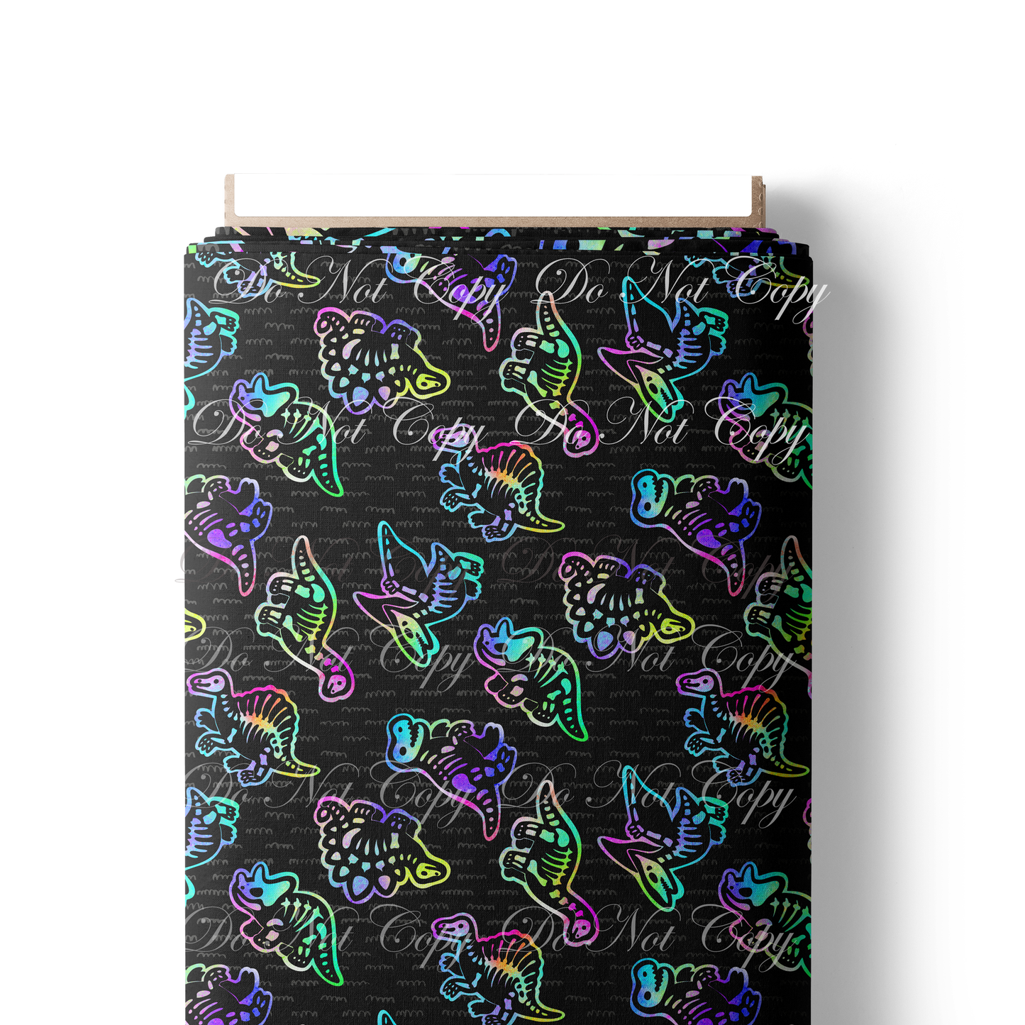 Preorder R79- Colorful Rainbow Black-  Dino Main Print