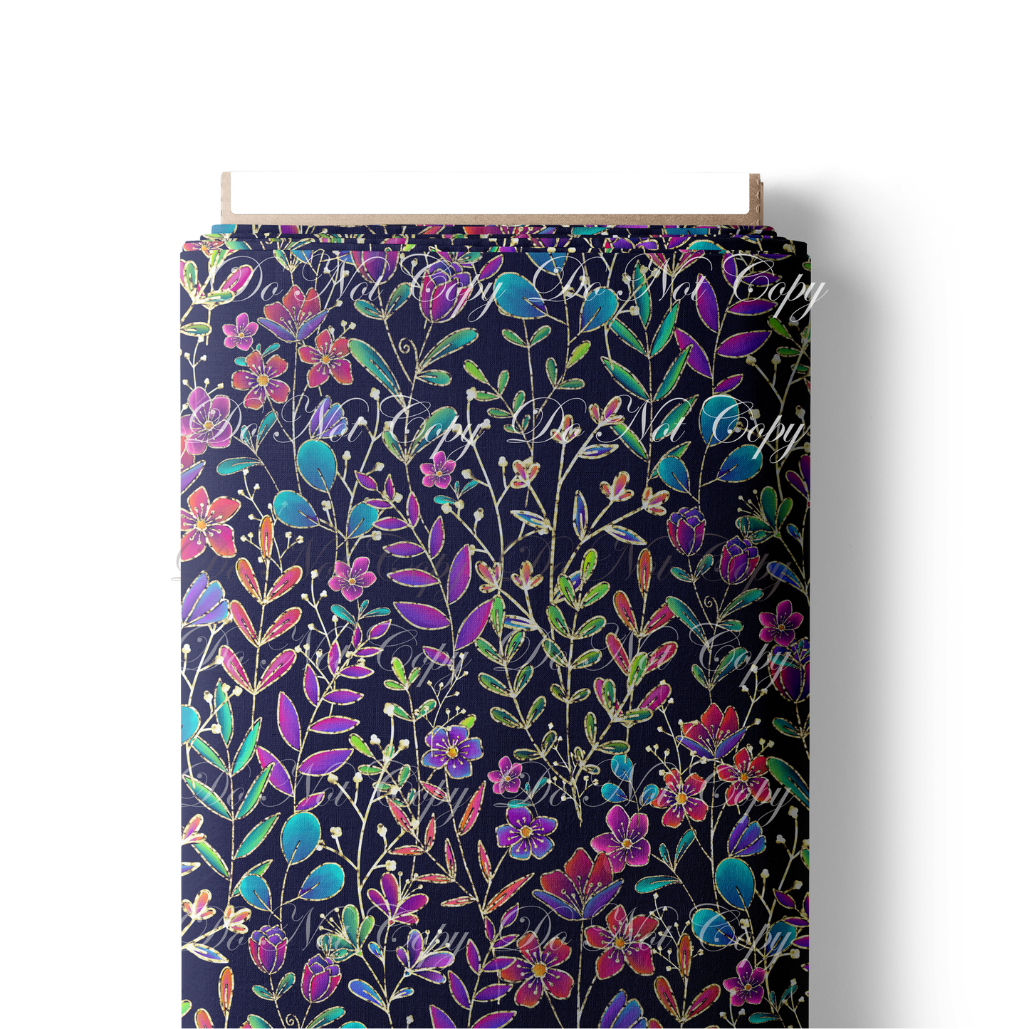 Preorder R79- Colorful Rainbow Black-  Floral Main Print