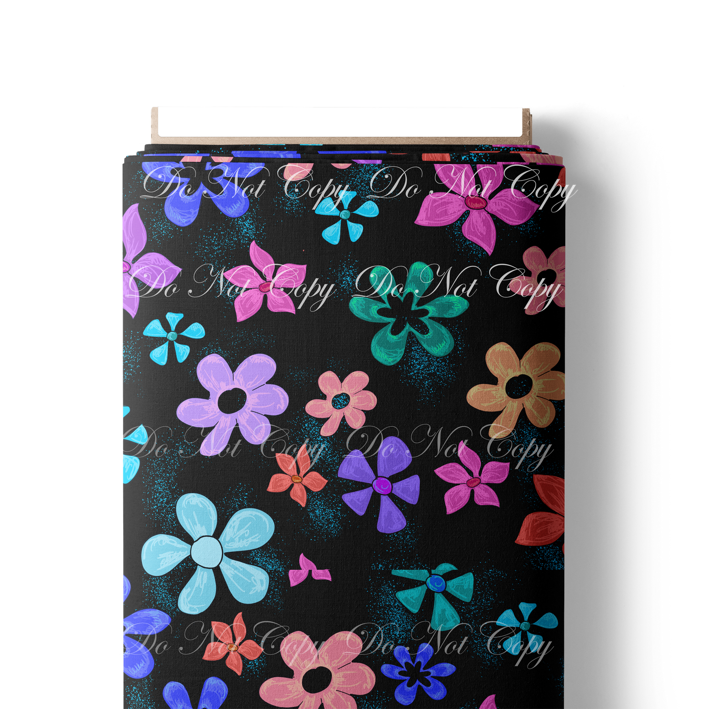 Retail R16 Aloha Flowers- Black-French Terry