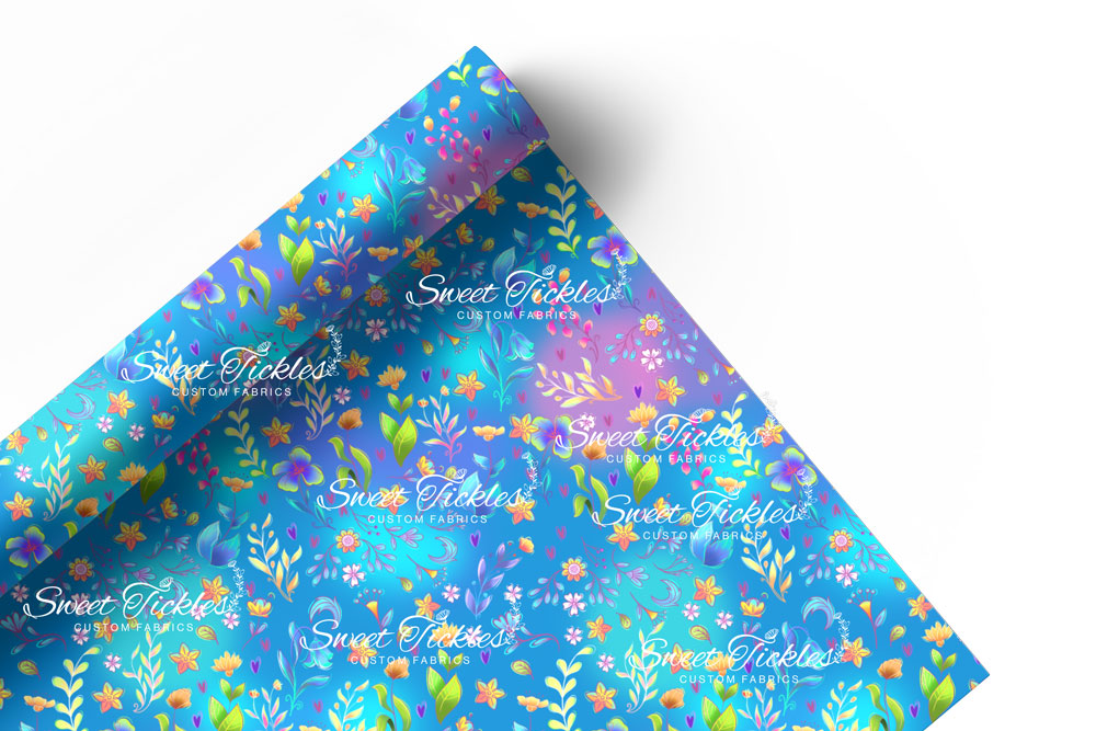 Preorder R72  The Magic Mirror-Flowers Coordinate- Light Blue Vinyl