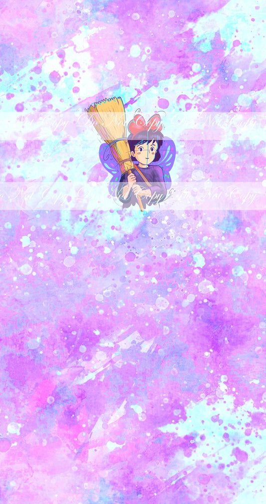 Preorder R57 -Anime Round  -(Girl with a Broom) Purple Panel