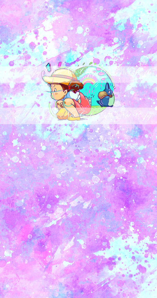 Preorder R57 -Anime Round  -(Little Girl Looking) Purple Panel