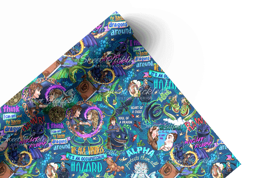 Preorder R75 Dragons and Vikings Main Print- Dark Blue Vinyl