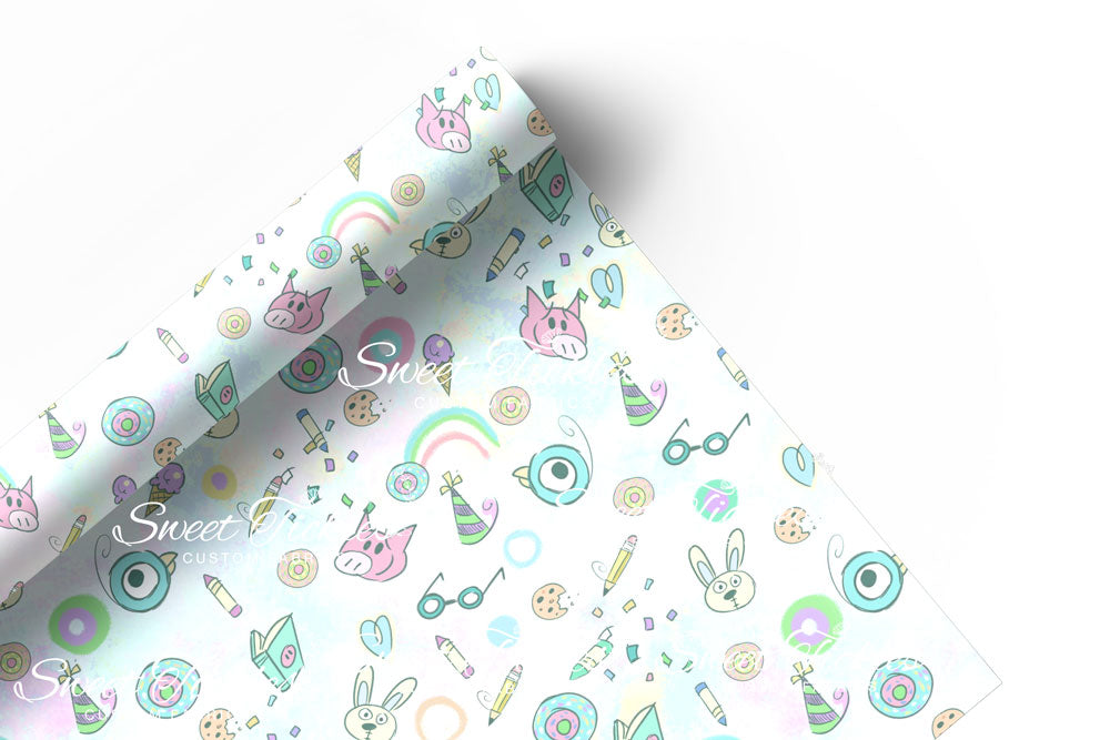 Preorder R59- Smooth and Textured Vinyl- The Piggy, The Elephant and The Birdie- Pale Pastel Coord